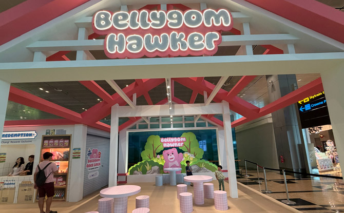 Bellygom Goes Local At Changi Airport: Singapore Adventure With The Pink Bear From 13 Mar To 3 May 2 Bellygom Hawker Carnival