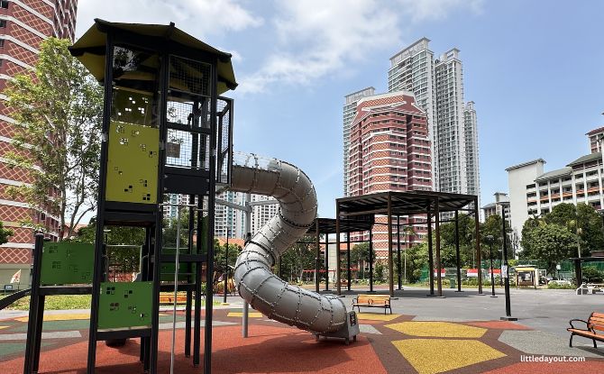 Bishan North Neighbourhood Park: New Swings At The Oval 2 Bishan North Neighbourhood Park playground Play Tower