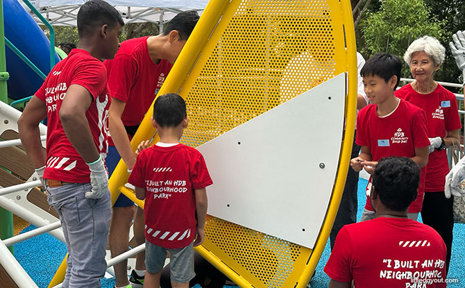 Parents and kids worked side by side