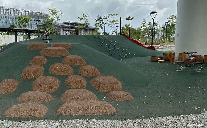Bulim Park: 3-Level Sheltered Playground & Nature Playgarden 7 Climbing the elevated mounds