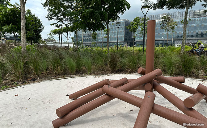 Bulim Park: 3-Level Sheltered Playground & Nature Playgarden 10 heap of logs