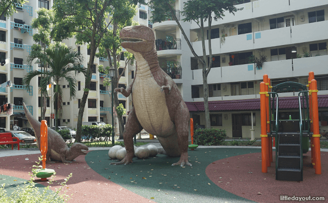 Towering Dinosaur Statue Playground at Kim Keat