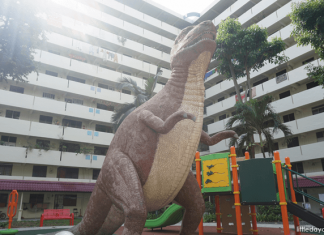 Dinosaur Statue Playground at Kim Keat: Prehistoric Pair In the Neighbourhood Dinosaur Statue Playground at Kim Keat