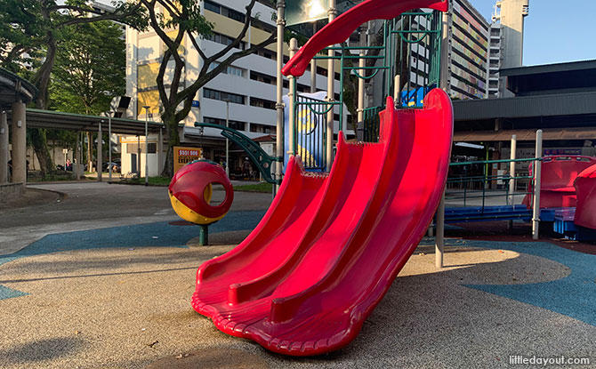 Playing at the Ghim Moh Market Playground