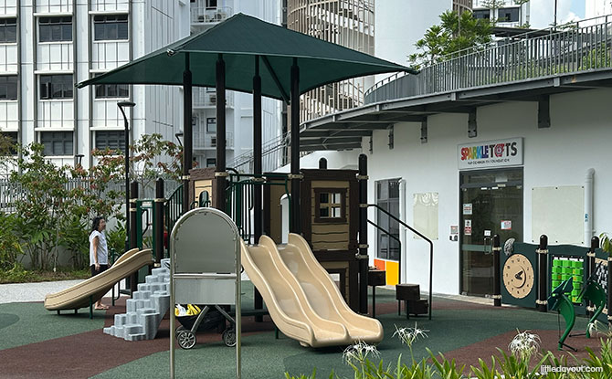 Canberra Vista Playground: Roller Slides & Fun On The Slopes 4 Sheltered Playground in front of Block 378