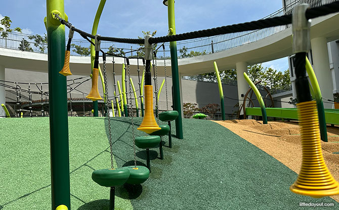 Canberra Vista Playground: Roller Slides & Fun On The Slopes 3 obstacles that stretch from the top of the hill