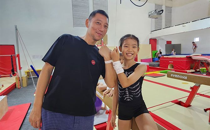 Participants of Singapore Gymnastic's Cartwheel-a-thon at SWAGA