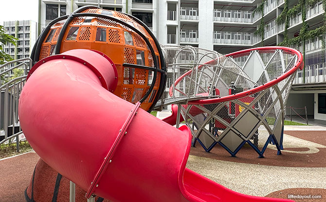 Slide at the Champions Green playground Woodlands