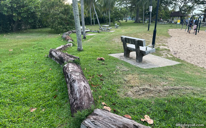 Logs at Second Children's Playground at Changi Beach Park