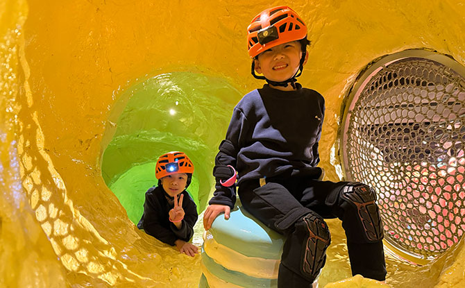 Chengdu Global Center: Discovering A Different Side Of Chengdu With 4 Indoor Playgrounds 8 Crawling Through Caves and Growing Confidence - Cave Discovery Chengdu