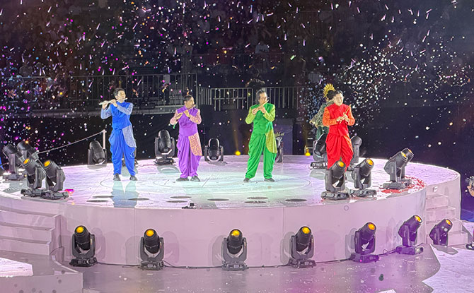 Chingay Parade 2026: Make A Wish At The 54th Edition Showcasing Singapore's Multicultural Heritage 2 Flautists performing at Chingay Parade 2026