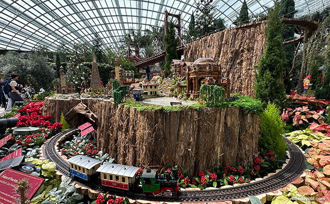 Gardens By The Bay Christmas Train Show 2025: Christmas Cheer At The Flower Dome 4 Trains Chugging Past Landmarks