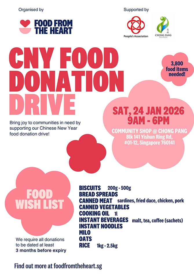 Things To Do This Weekend In Singapore: 24 To 25 January 2026 11 Food from the Heart CNY Food Donation Drive