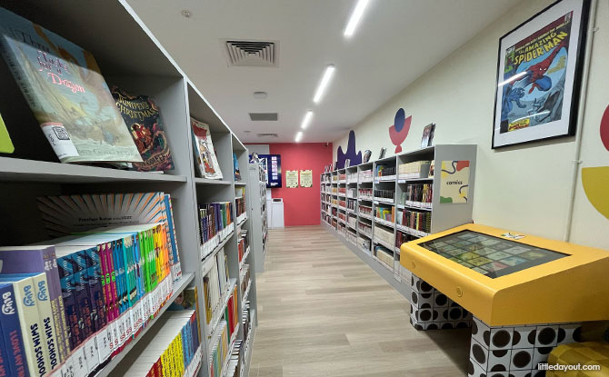 Collection at the Comics and Games Library at Punggol Coast Mall