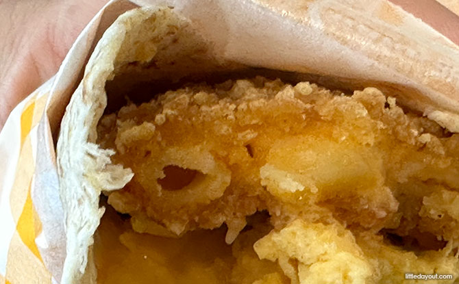 Crispy Mac ‘N Cheesy Wrap Chicken Sausage