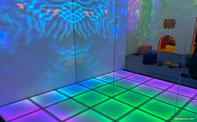 Dance floor with changing lights