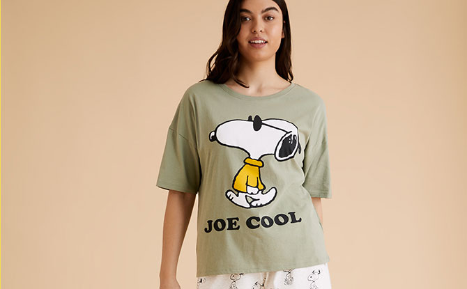 Snoopy Print Cotton Short Pyjama Set
