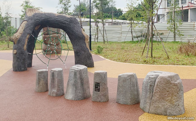 Northshore Straitsview Playground: Rocky Outcrops & Wooden Logs