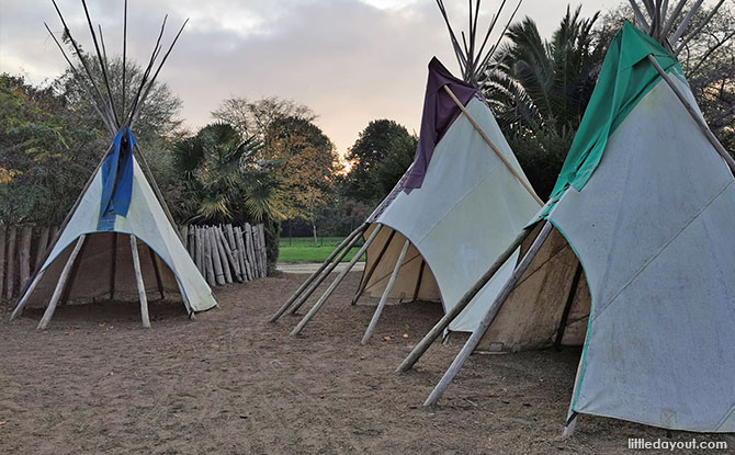 Teepees at Kensington Gardens Playground in London