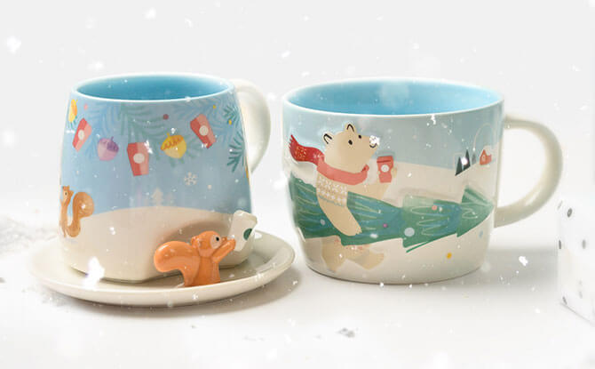 Festive Mugs at Starbucks