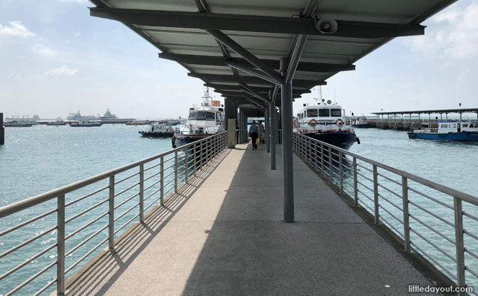 Go along the pier to the ferry