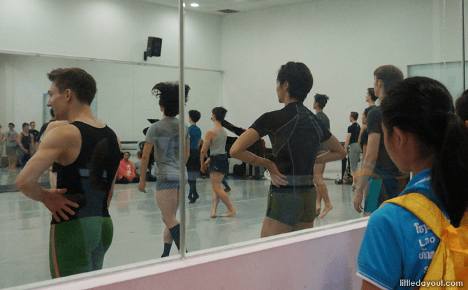 The dancers typically start their day at 10am with a warm-up in the studio.