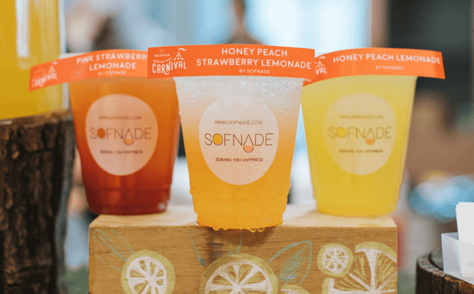 e A selection of lemonades by Sofnade