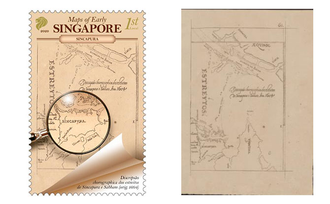 At The Crossroads - Early Maps of Singapore on a Stamp