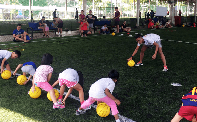 Learning Basketball with Ready Steady Go Kids Singapore