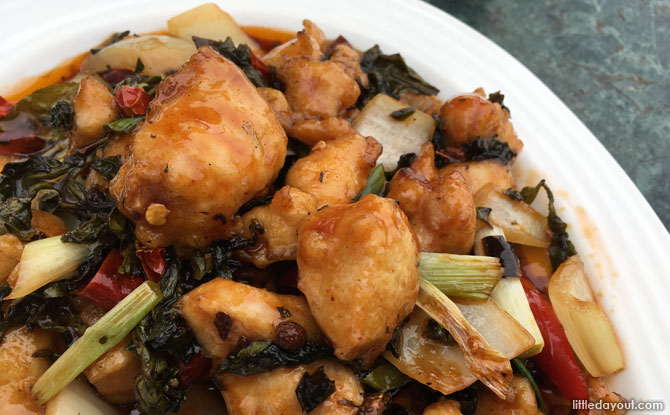 …and the teahouse’s signature dish, Tea Leaves Chicken.