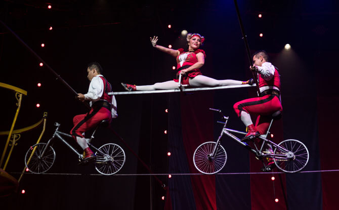 Tightrope act at Circus 1903 Singapore