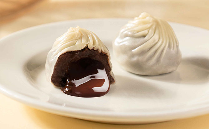 Steamed Red Bean Xiao Long Bao with Chocolate Lava