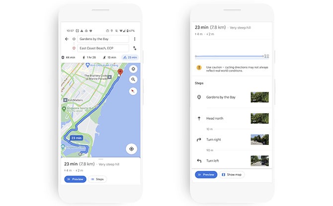 Google Maps Launches Cycling Directions in Singapore