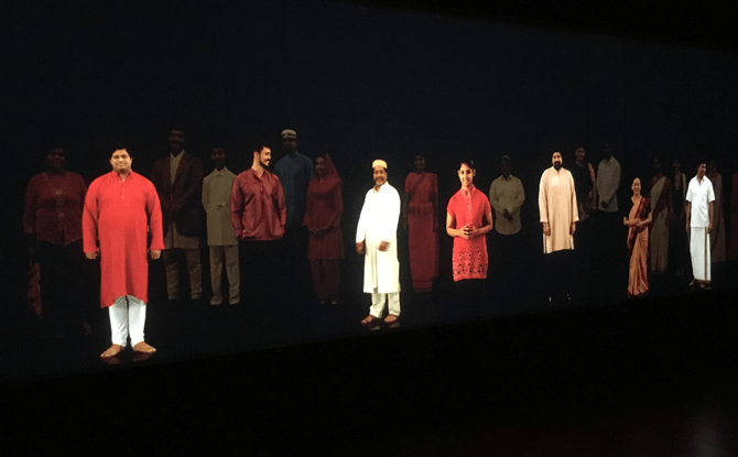 Video wall at Indian Heritage Centre