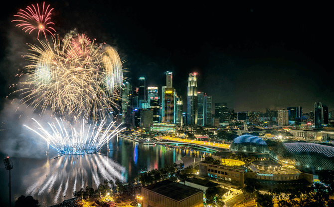 Fireworks. Photo by Bryan van der Beek, Courtesy of Esplanade - Theatres on the Bay