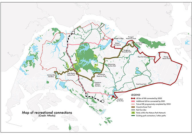 Map of recreational connections (Credit NParks)