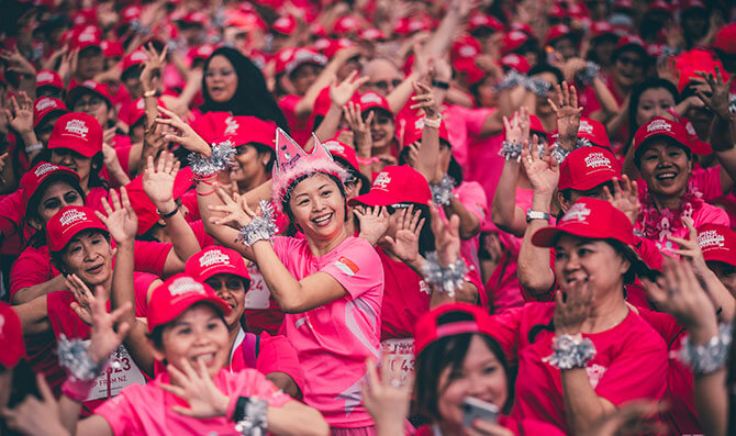 Pink Groove mass dance at Pink Ribbon Walk 2018