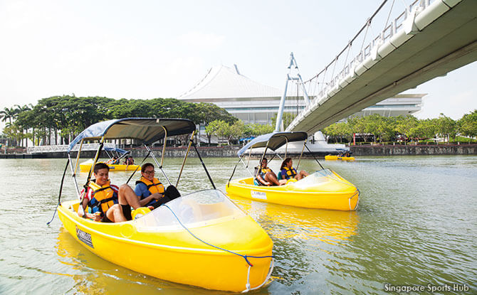 Pedal-Biking and Pedal Boats at Singapore Sports Hub