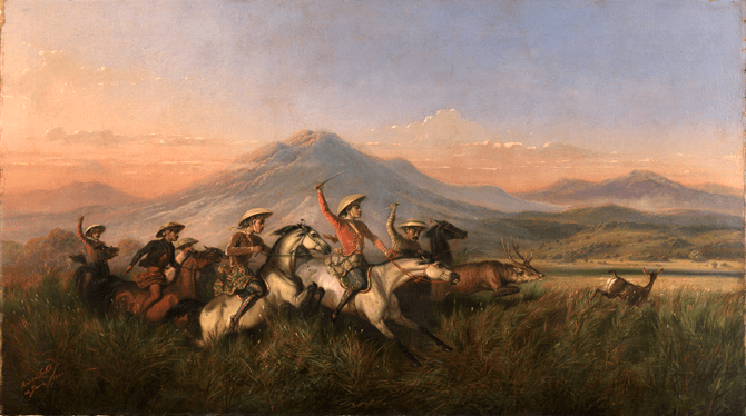 Raden Saleh Six Horsemen Chasing Deer