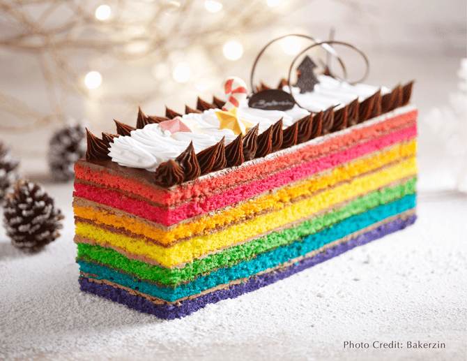 Rainbow Yule Log