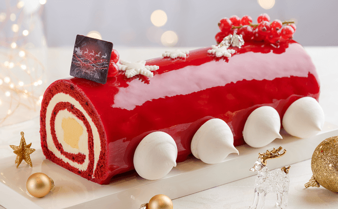 Red Velvet Yule Log