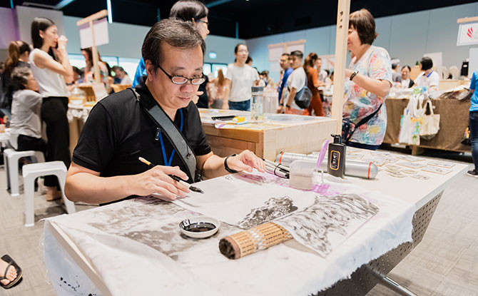 Join A Chinese Calligraphy Workshop & View Works By Visually Impaired Artist, Wesley Seah This Weekend