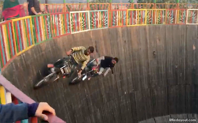 Amazing stuntmen in the velodrome, Amristar with Kids