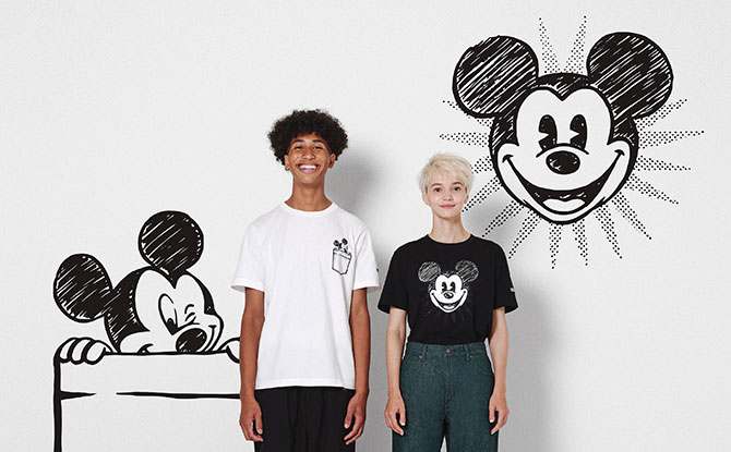 UNIQLO Monochrome Mickey Mouse Art UT Collection