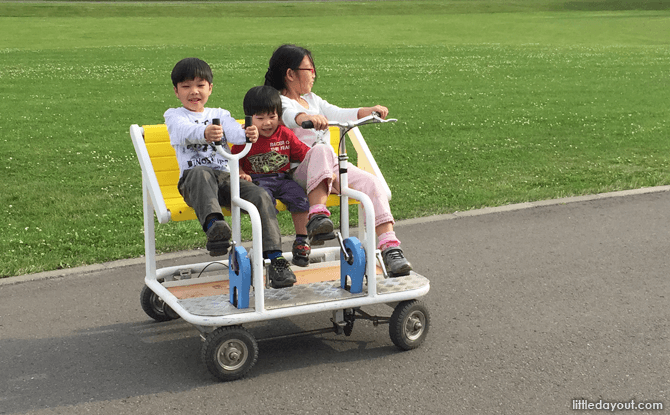 Sideways bike at Sapporo Satoland