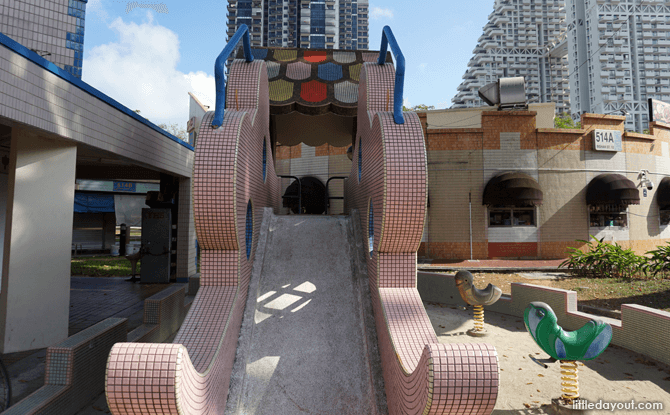 Slide at the clock playground