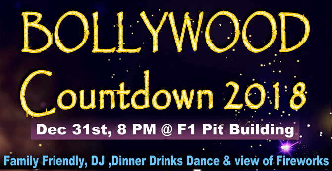 Bollywood Countdown 2018 at the F1 Pit Building