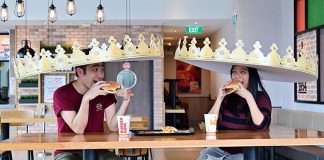 Burger King Singapore social distancing crowns