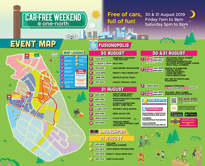 Car-Free Weekend August 2019 at one-north