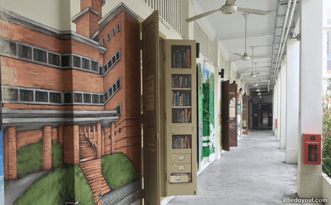 Corridor with Heritage Murals at 51 Waterloo Street